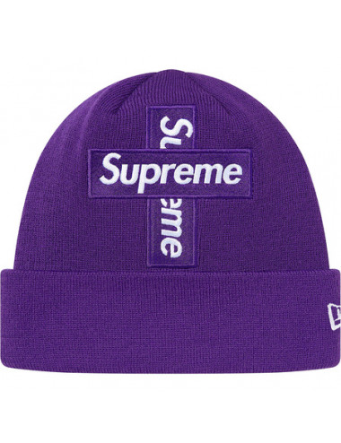 Supreme New Era Cross Box Logo Beanie Purple